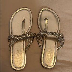 Elegant Gold Braided Sandals